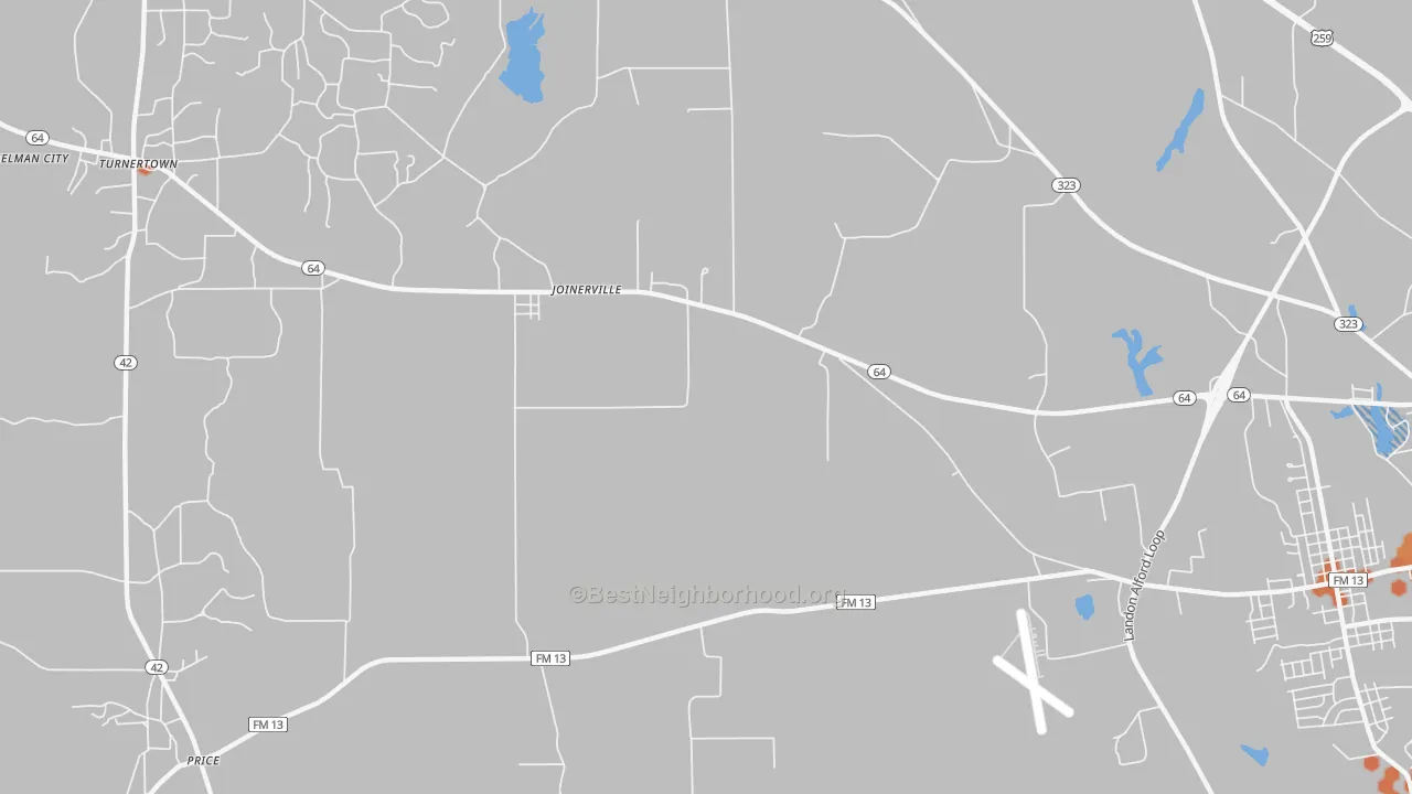 Bike Grade map of Joinerville, TX