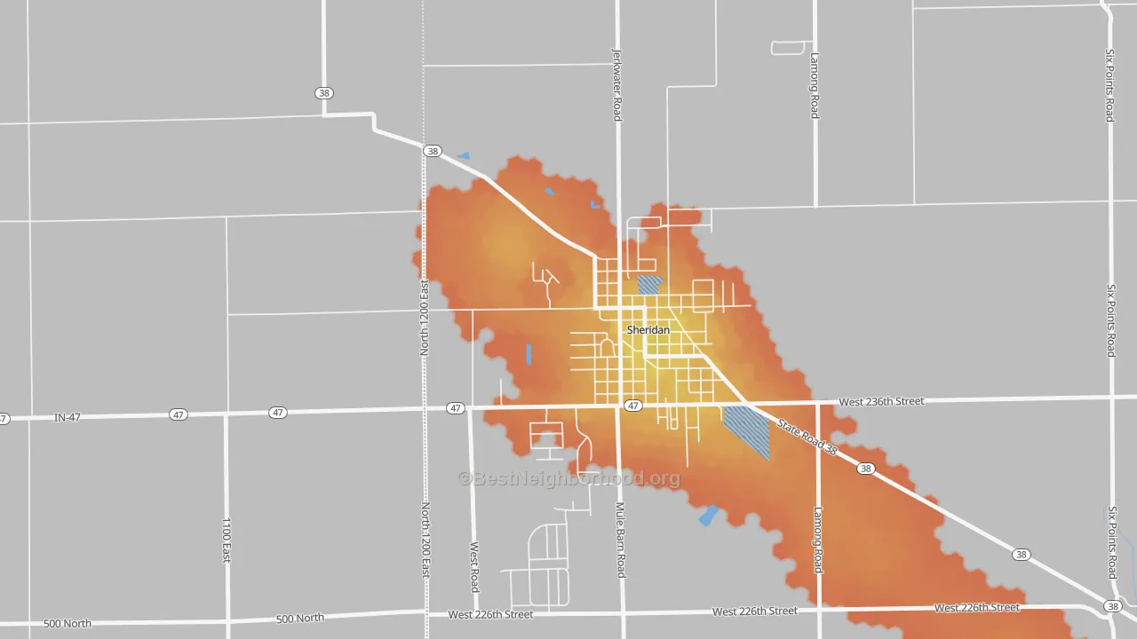 Bike Grade map of Jolietville, IN
