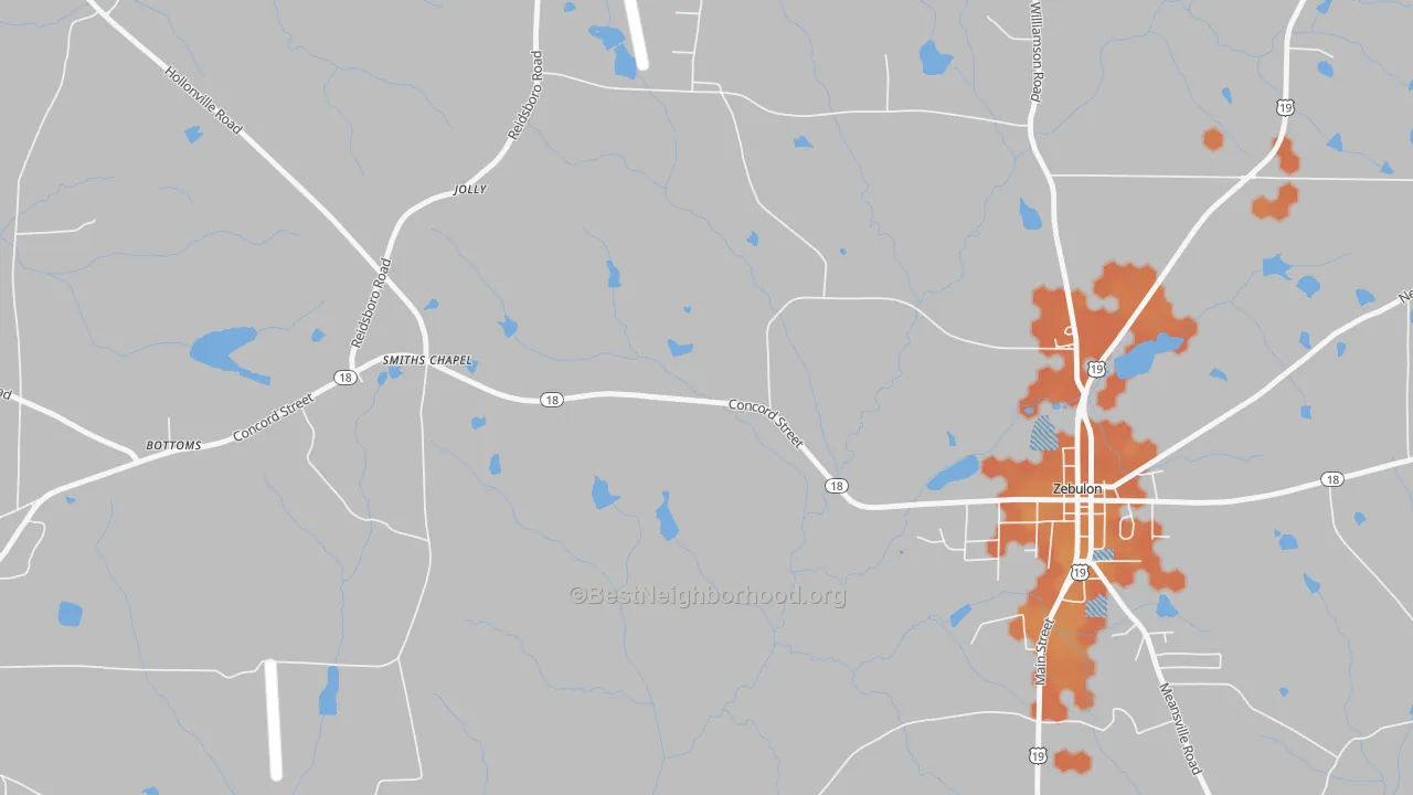 Bike Grade map of Jolly, GA