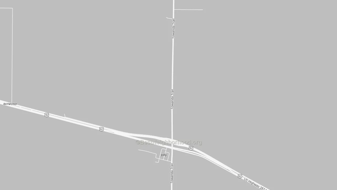 Bike Grade map of Jolly, TX