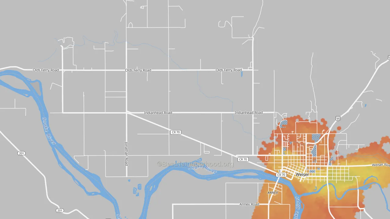 Bike Grade map of Jonathan, ID