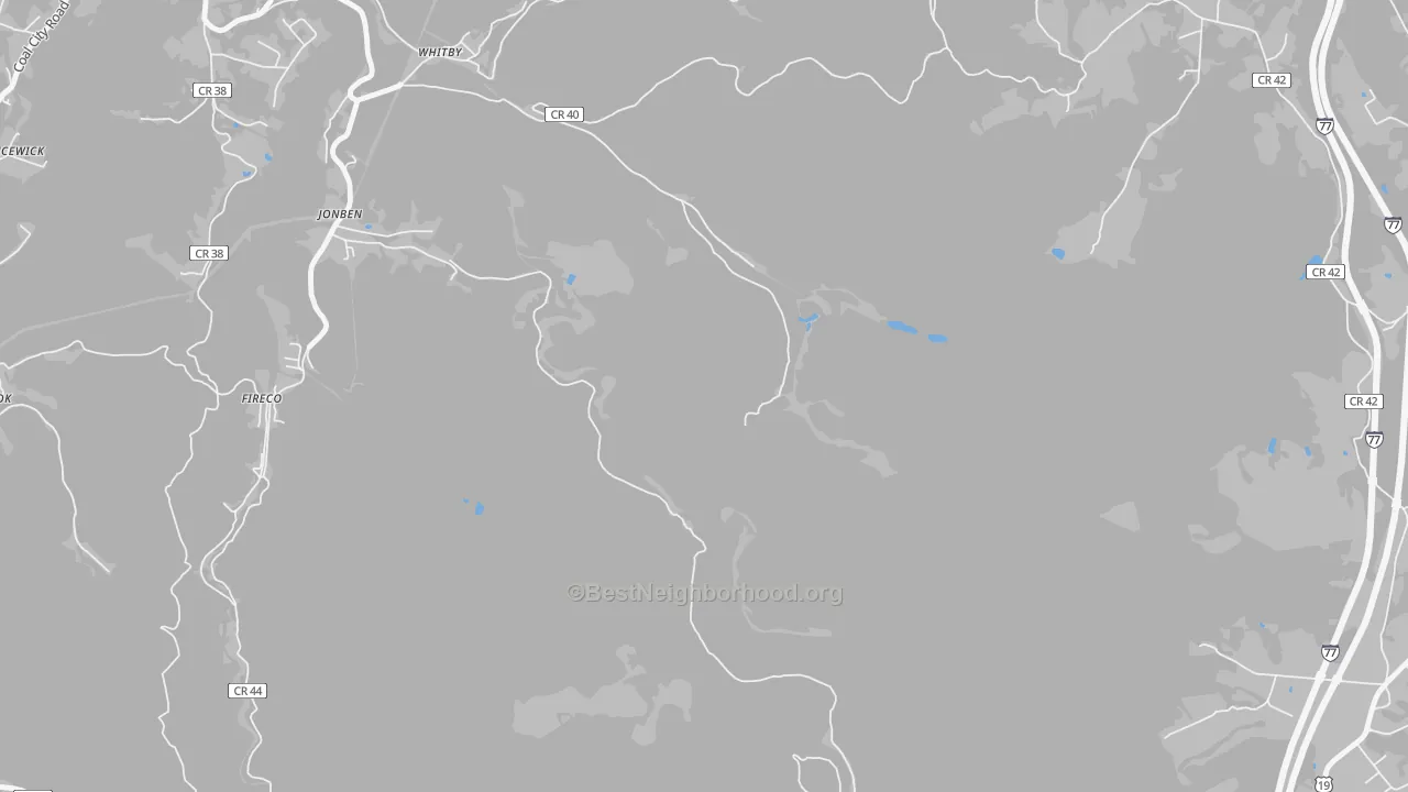 Bike Grade map of Jonben, WV
