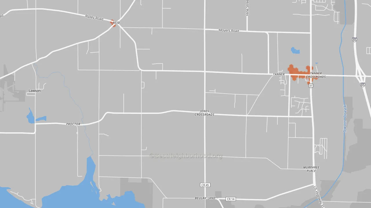 Bike Grade map of Jones Crossroads, AL