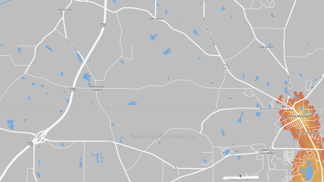 Bike Grade map of Jones Crossroads, GA