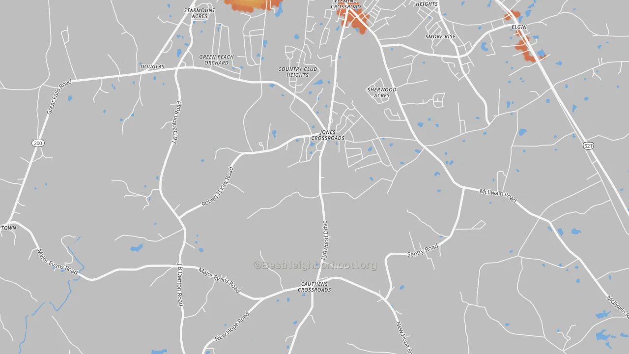 Bike Grade map of Jones Crossroads, SC