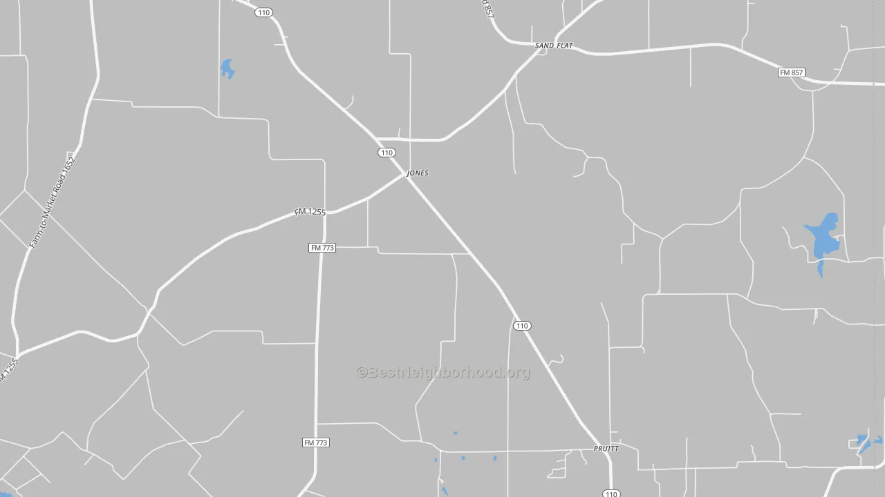 Bike Grade map of Jones, TX