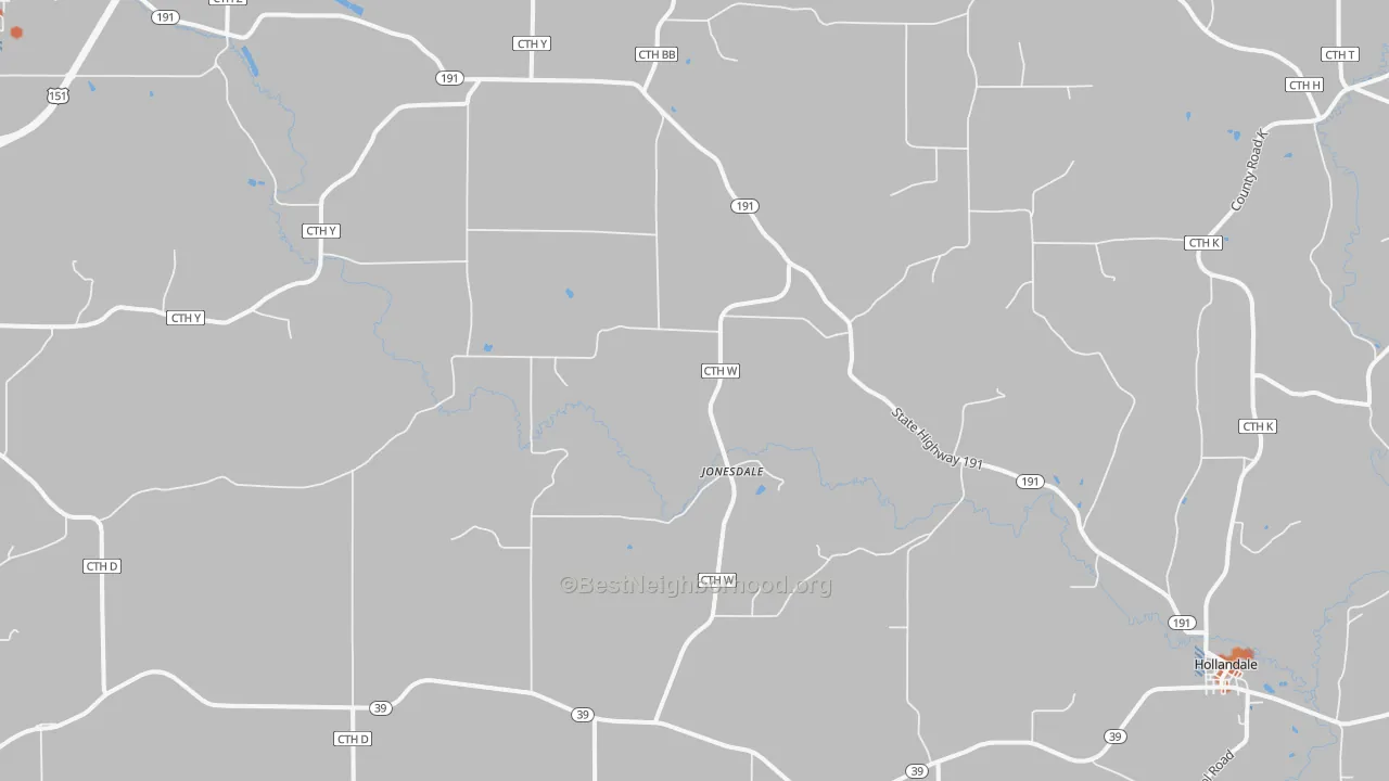 Bike Grade map of Jonesdale, WI