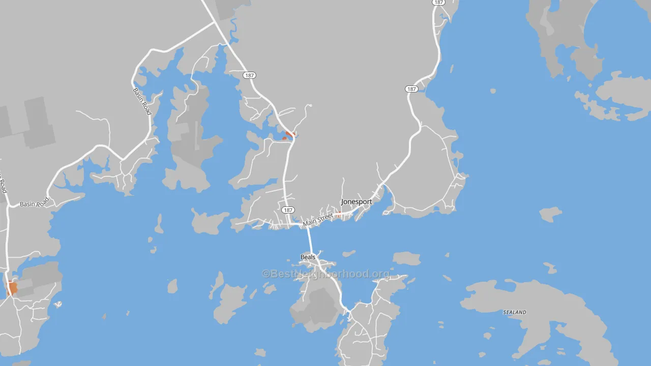 Bike Grade map of Jonesport, ME