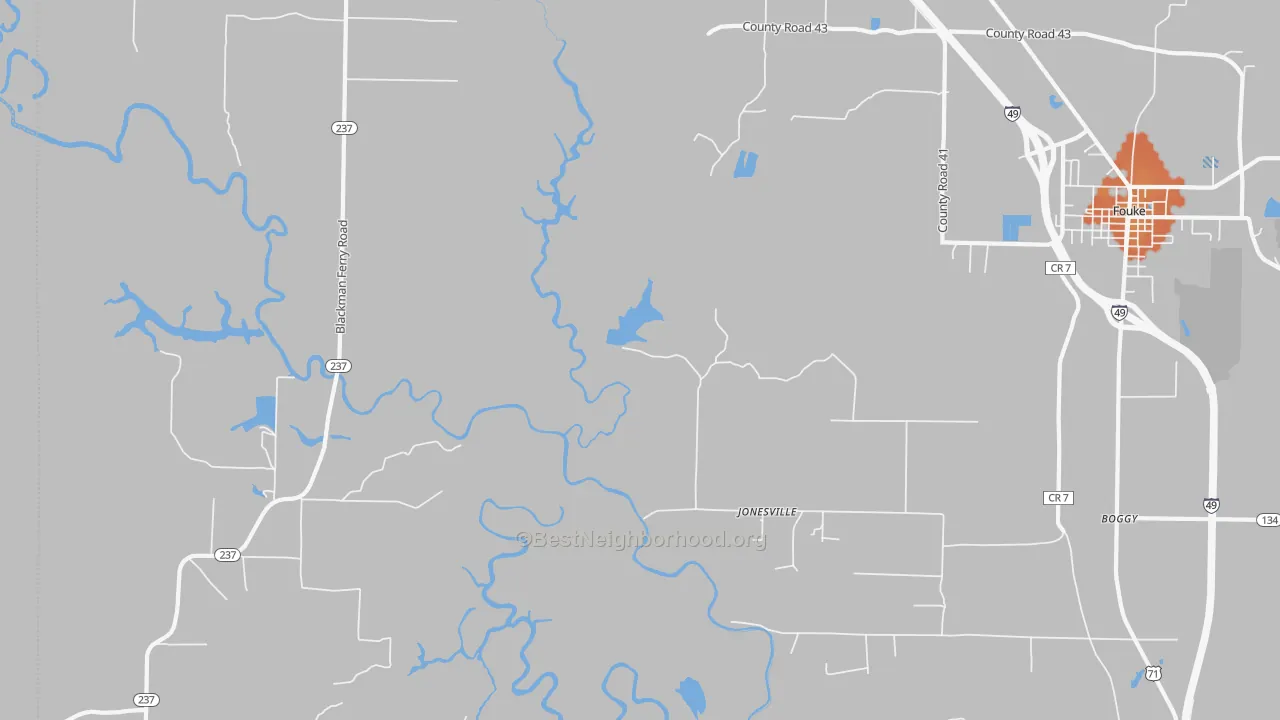 Bike Grade map of Jonesville, AR
