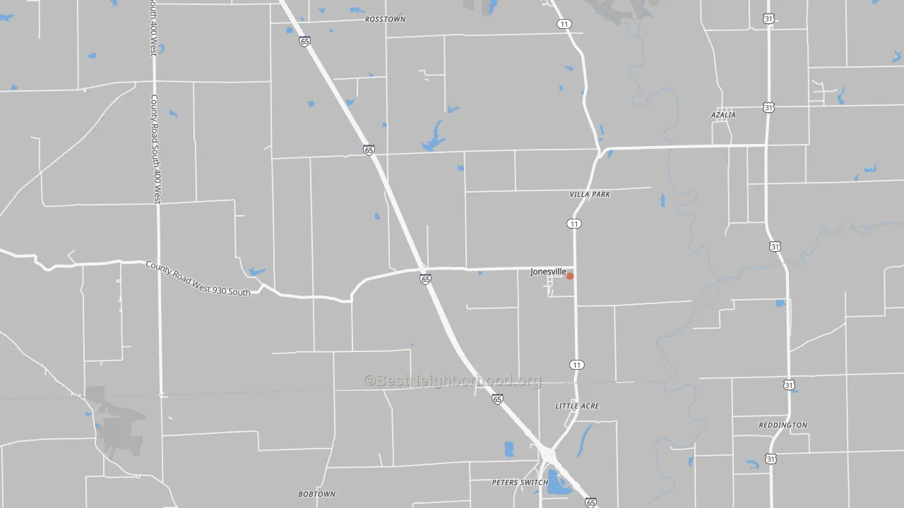 Bike Grade map of Jonesville, IN