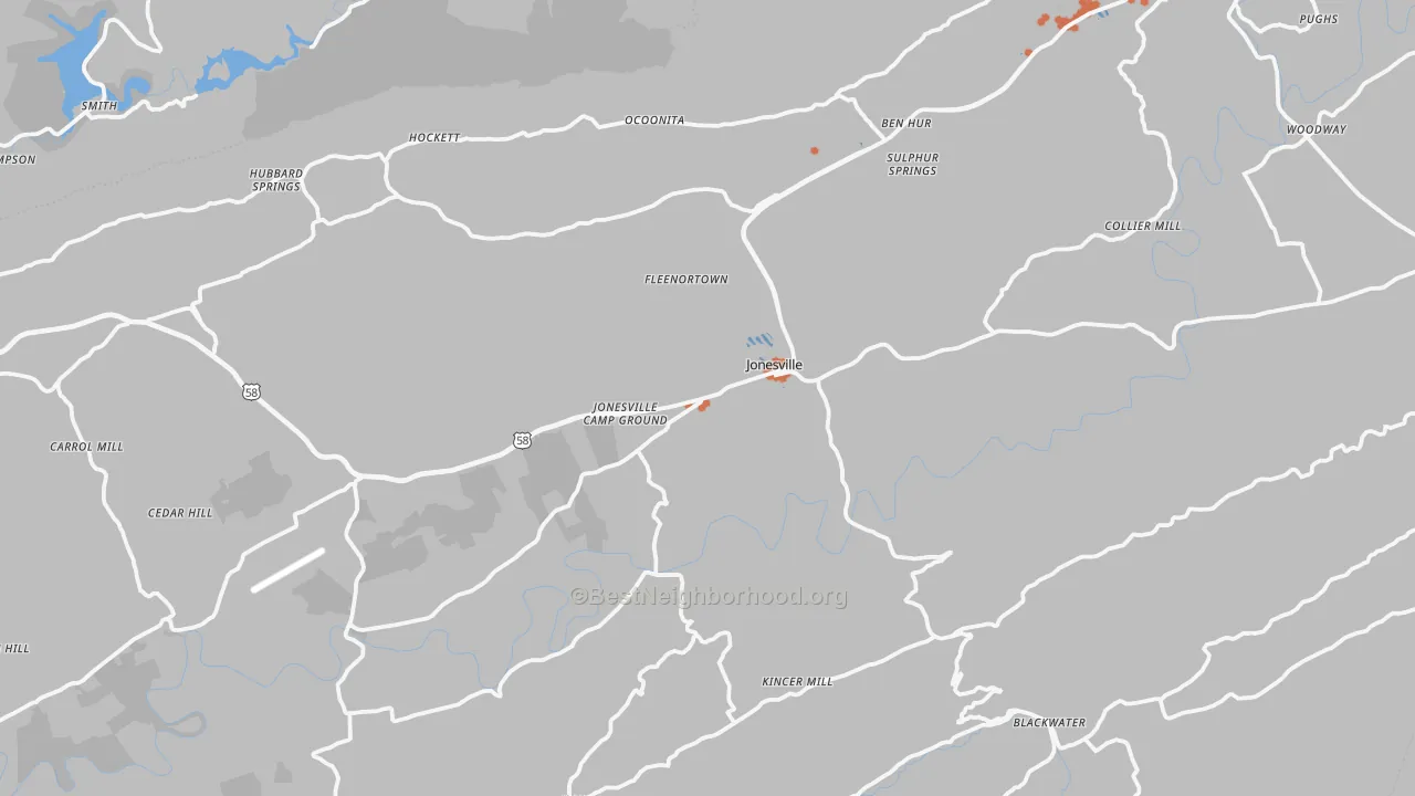 Bike Grade map of Jonesville, VA