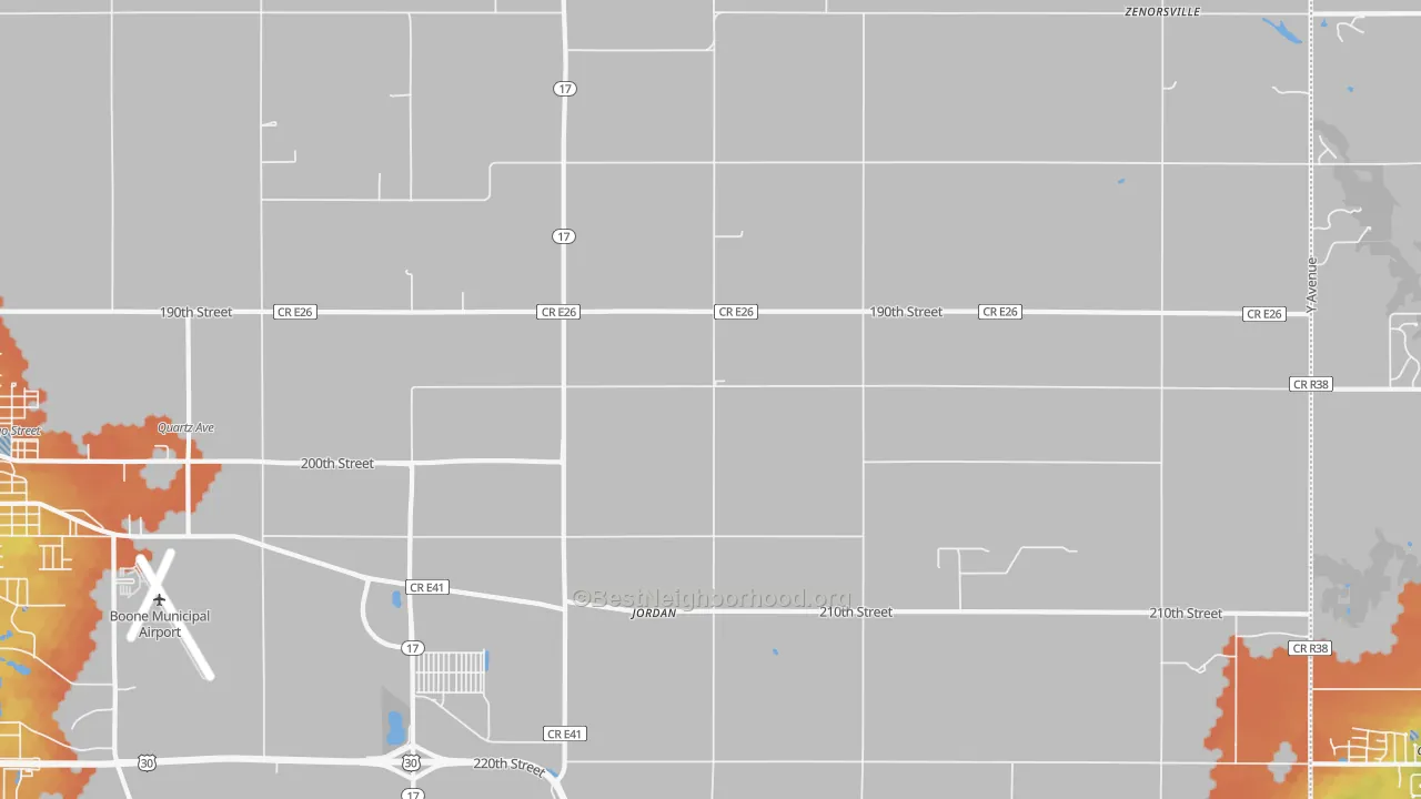 Bike Grade map of Jordan, IA