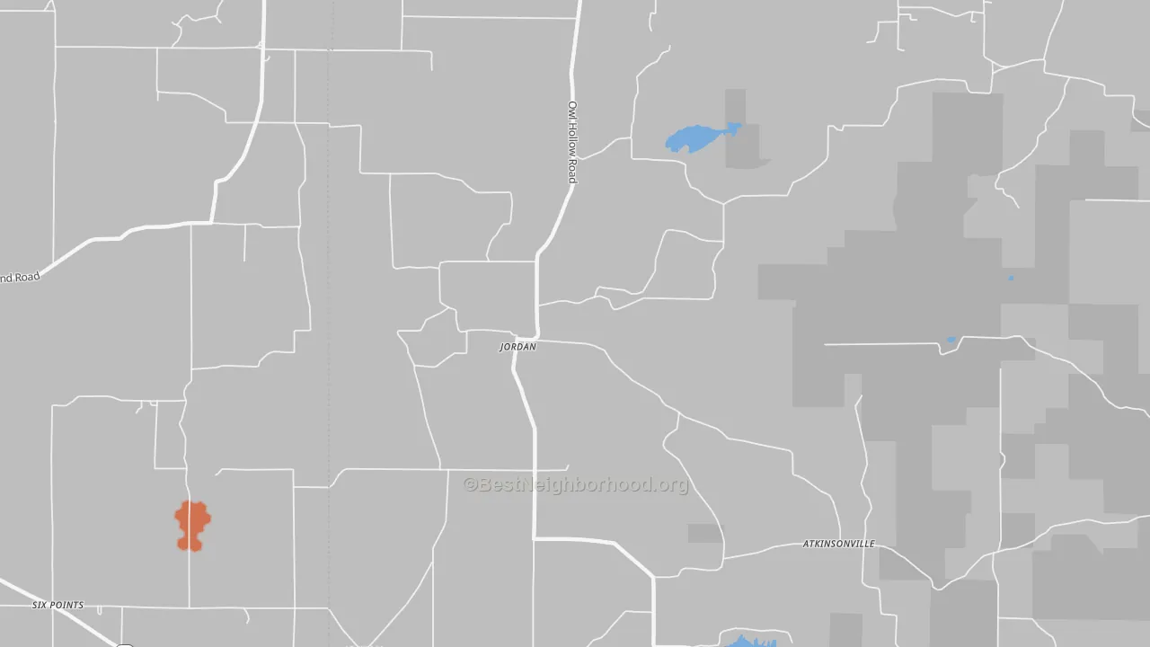 Bike Grade map of Jordan, IN
