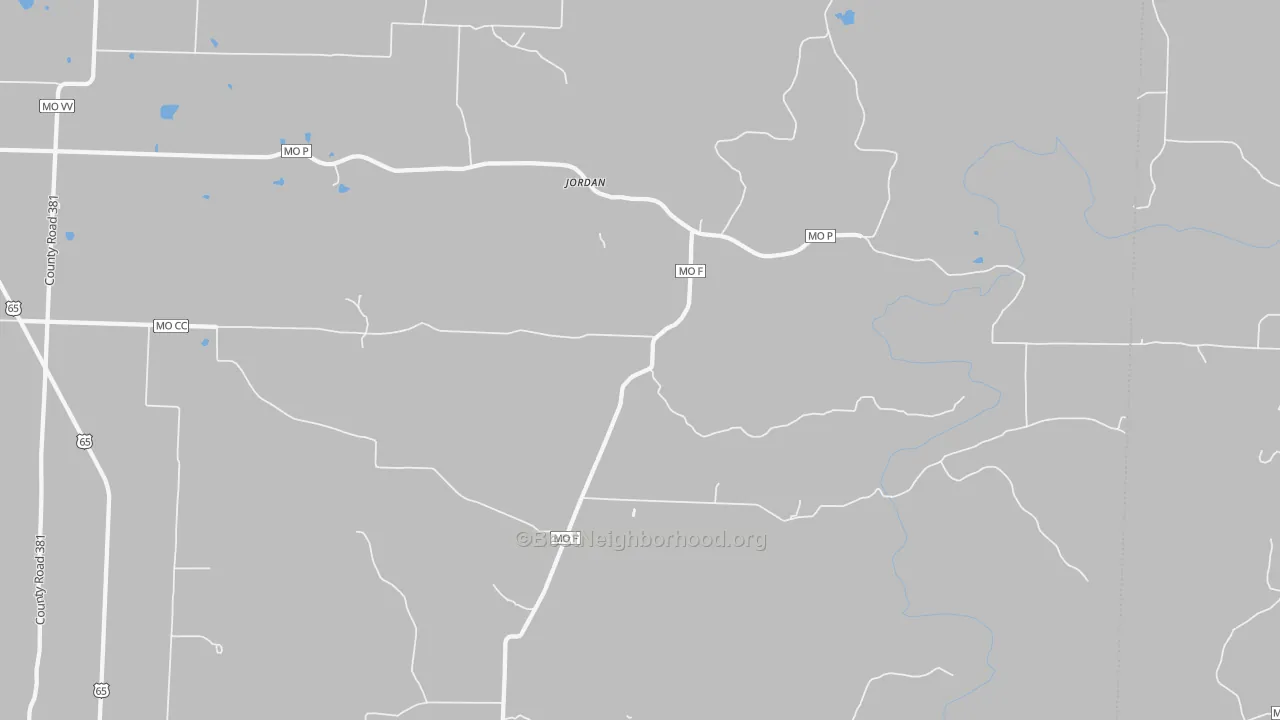 Bike Grade map of Jordan, MO