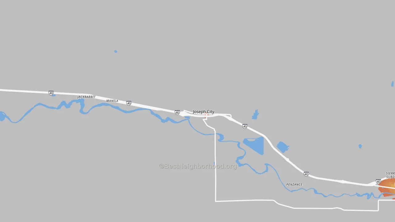 Bike Grade map of Joseph City, AZ