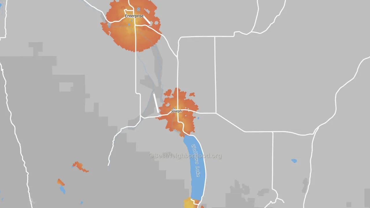 Bike Grade map of Joseph, OR
