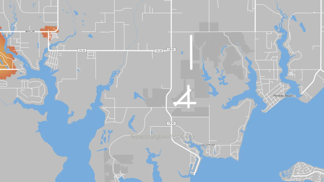 Bike Grade map of Josephine, AL