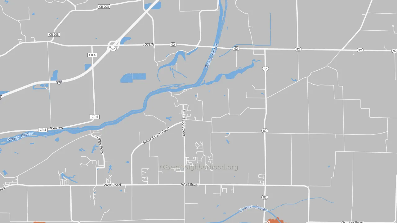 Bike Grade map of Joslin, IL