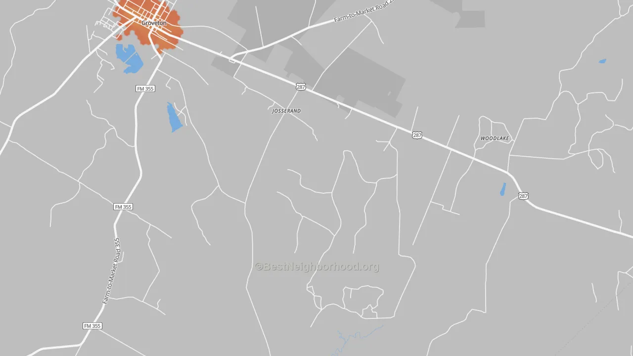 Bike Grade map of Josserand, TX