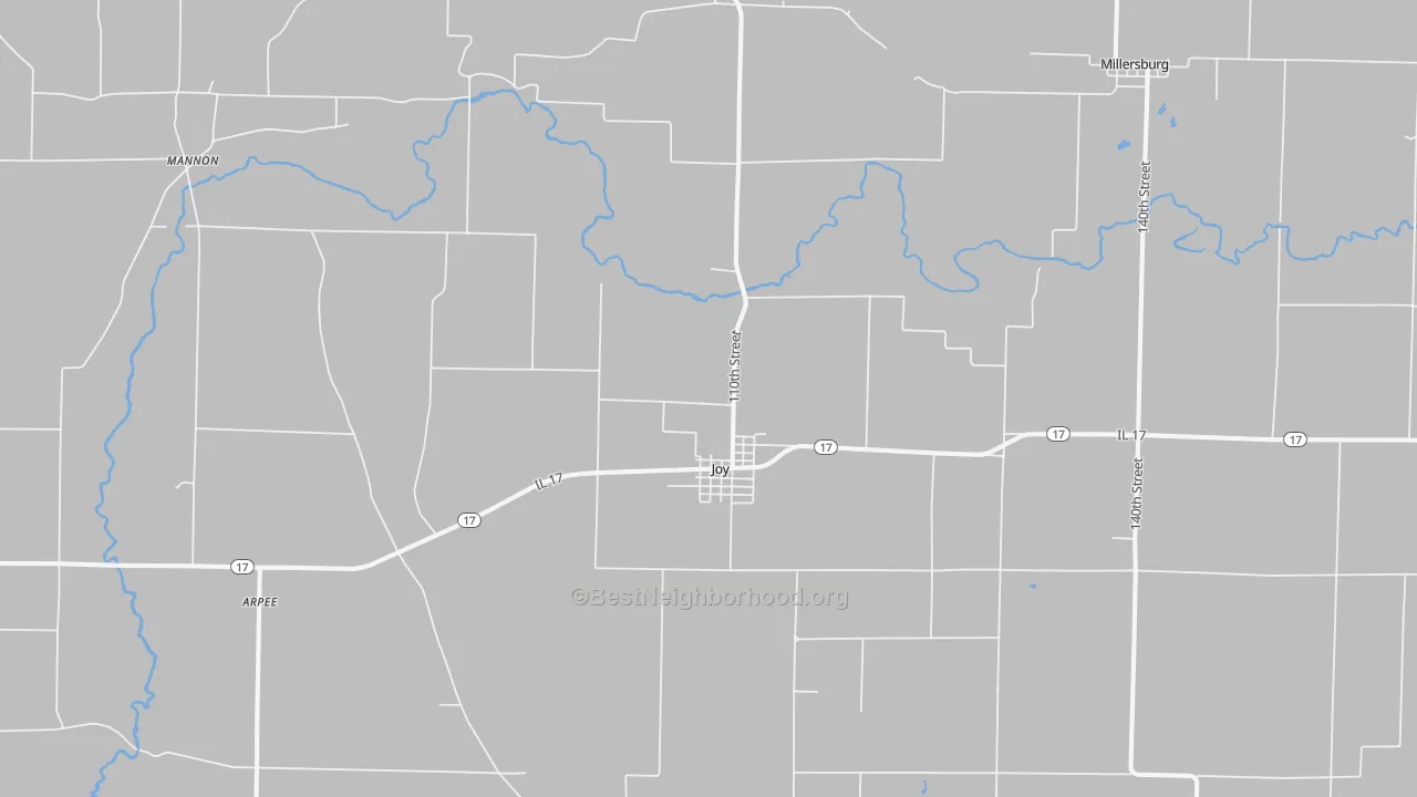 Bike Grade map of Joy, IL