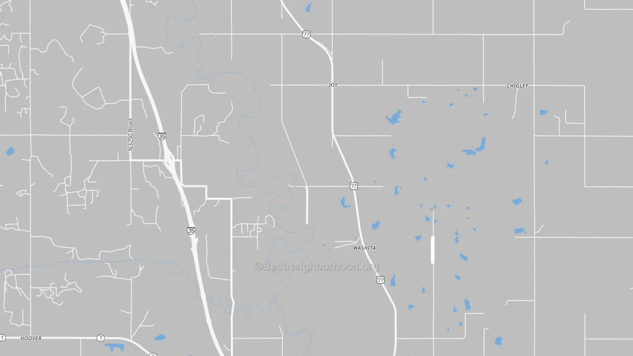 Bike Grade map of Joy, OK