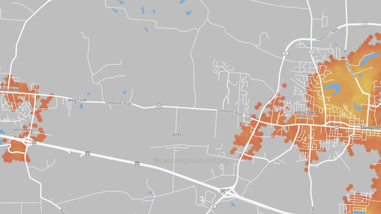 Bike Grade map of Joyes, KY