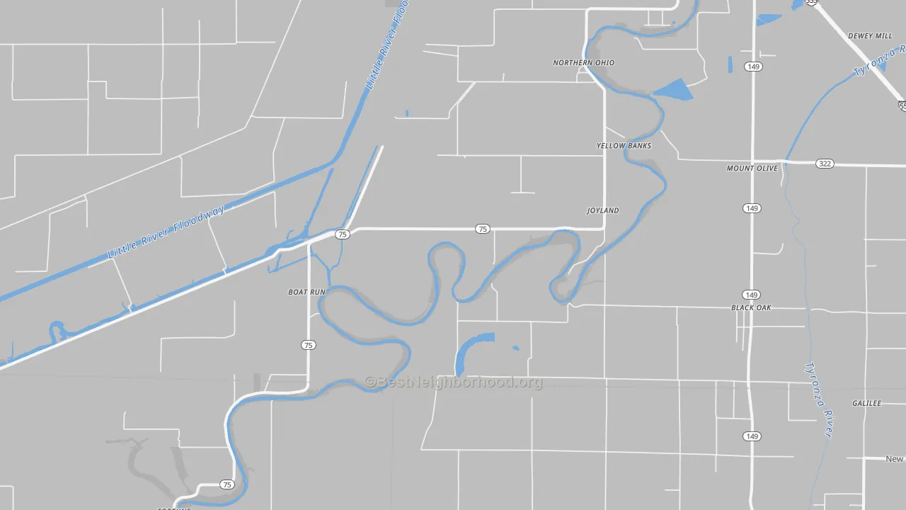 Bike Grade map of Joyland, AR