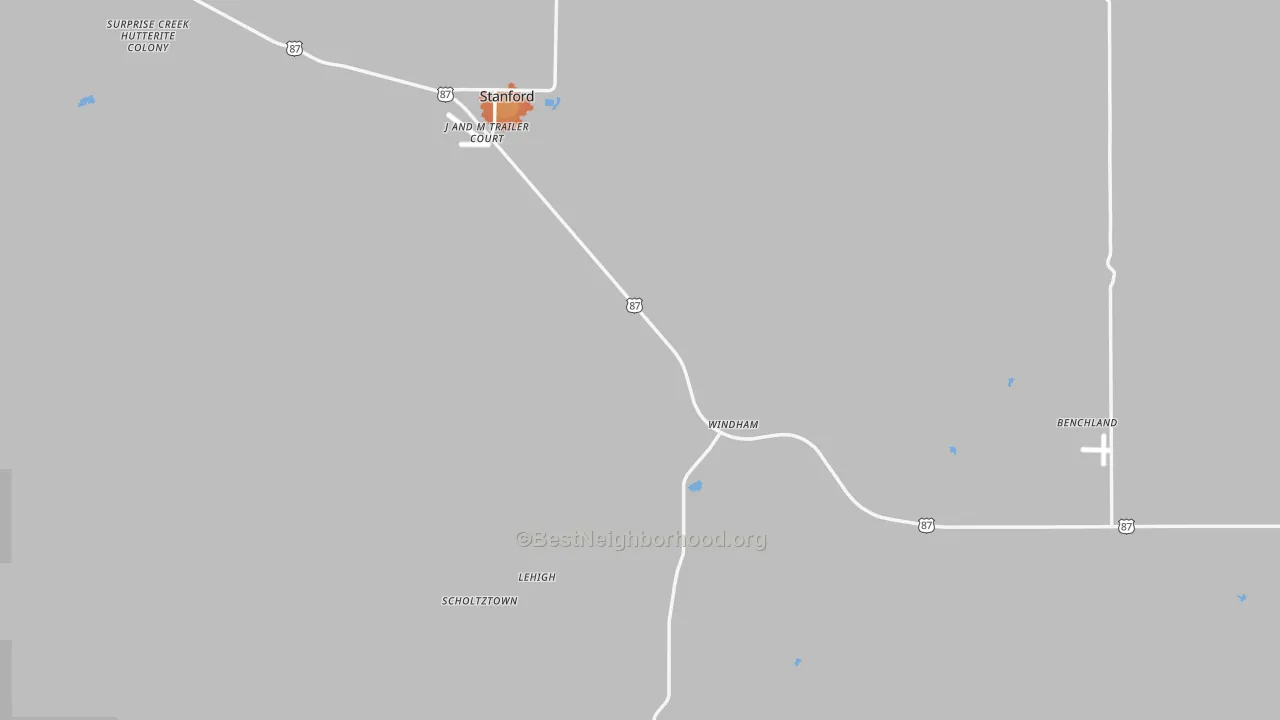 Bike Grade map of Judith Basin County, MT