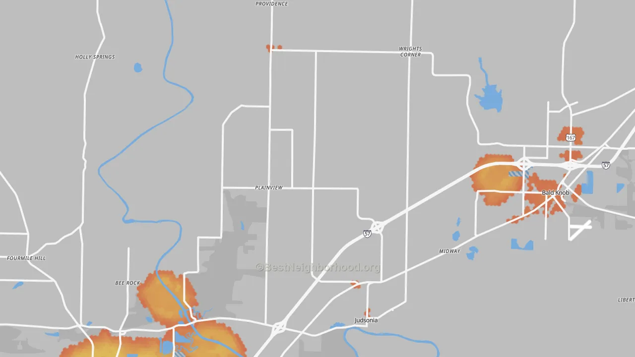 Bike Grade map of Judsonia, AR