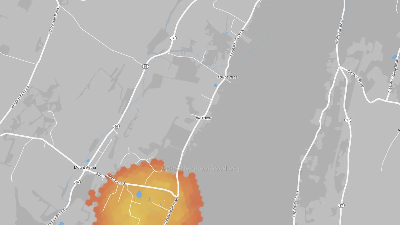 Bike Grade map of Jugtown, MD