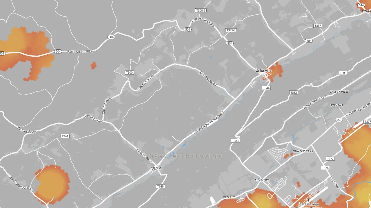 Bike Grade map of Julian, PA