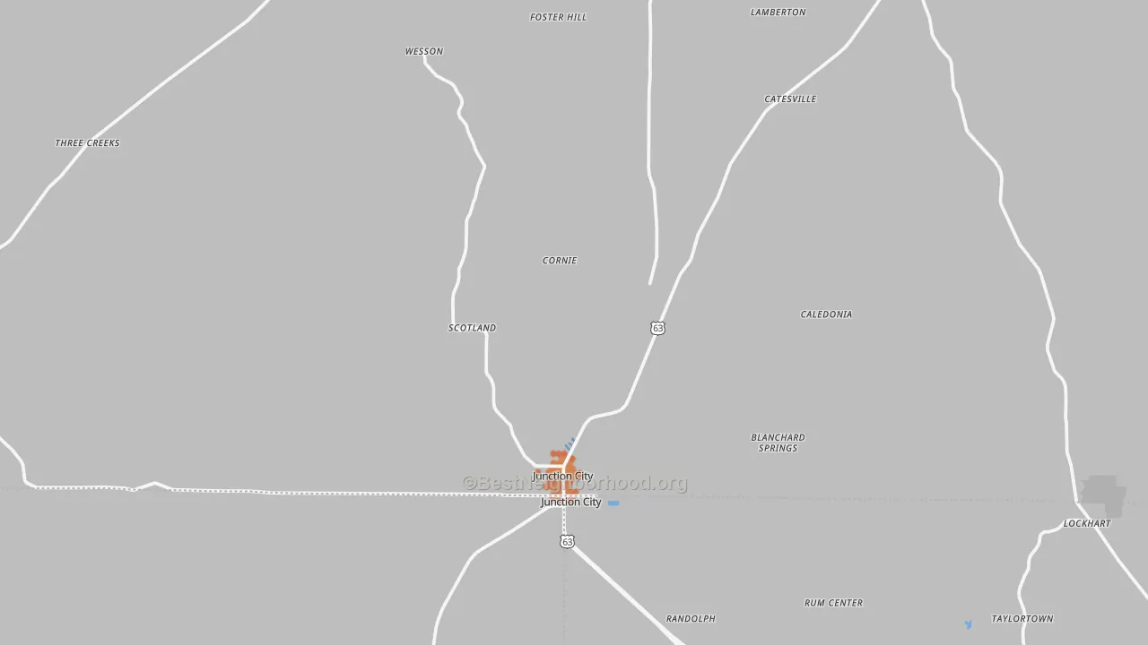 Bike Grade map of Junction City, AR