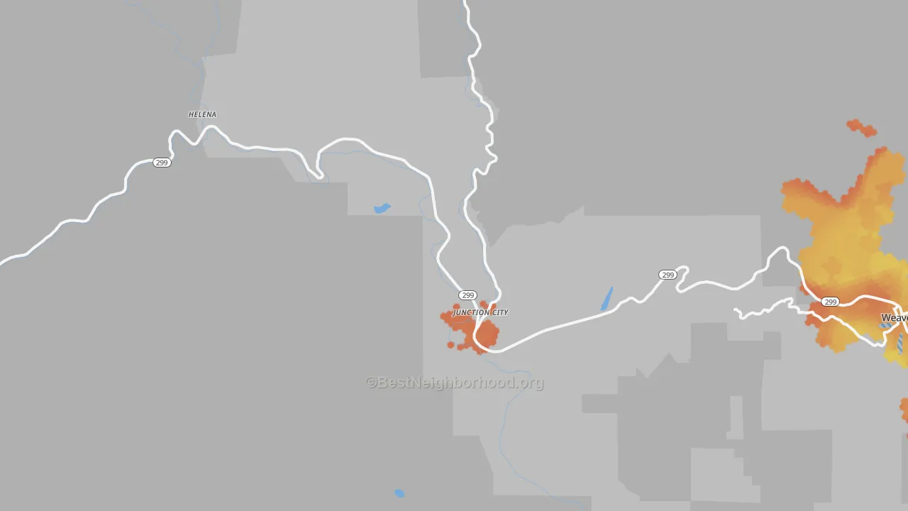 Bike Grade map of Junction City, CA