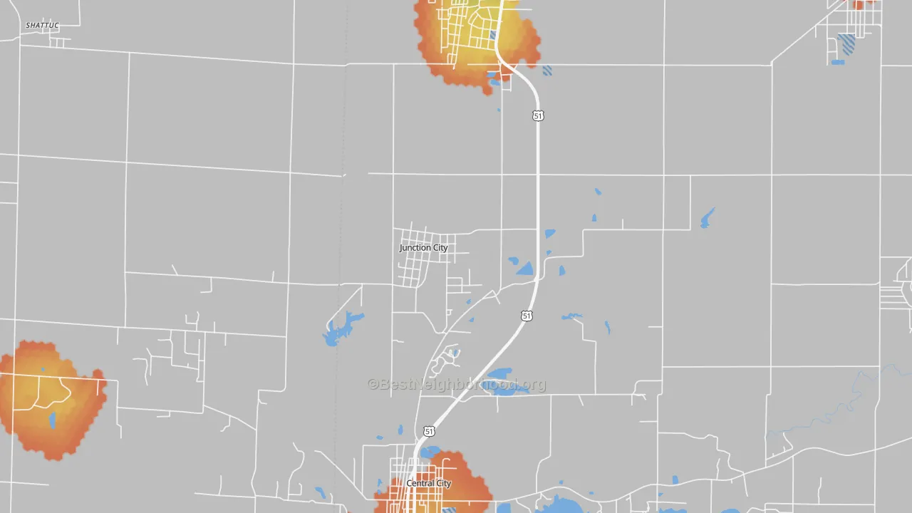 Bike Grade map of Junction City, IL