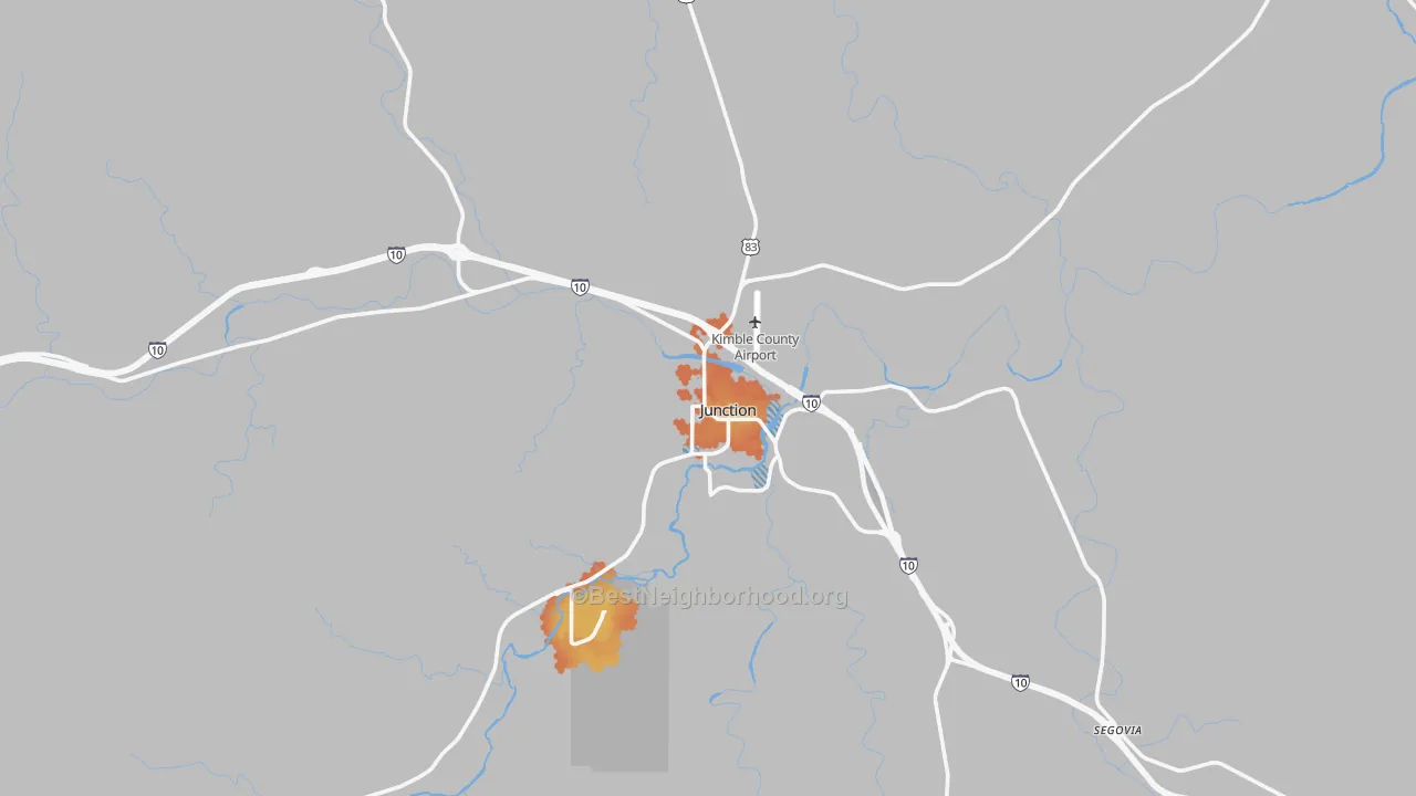 Bike Grade map of Junction, TX