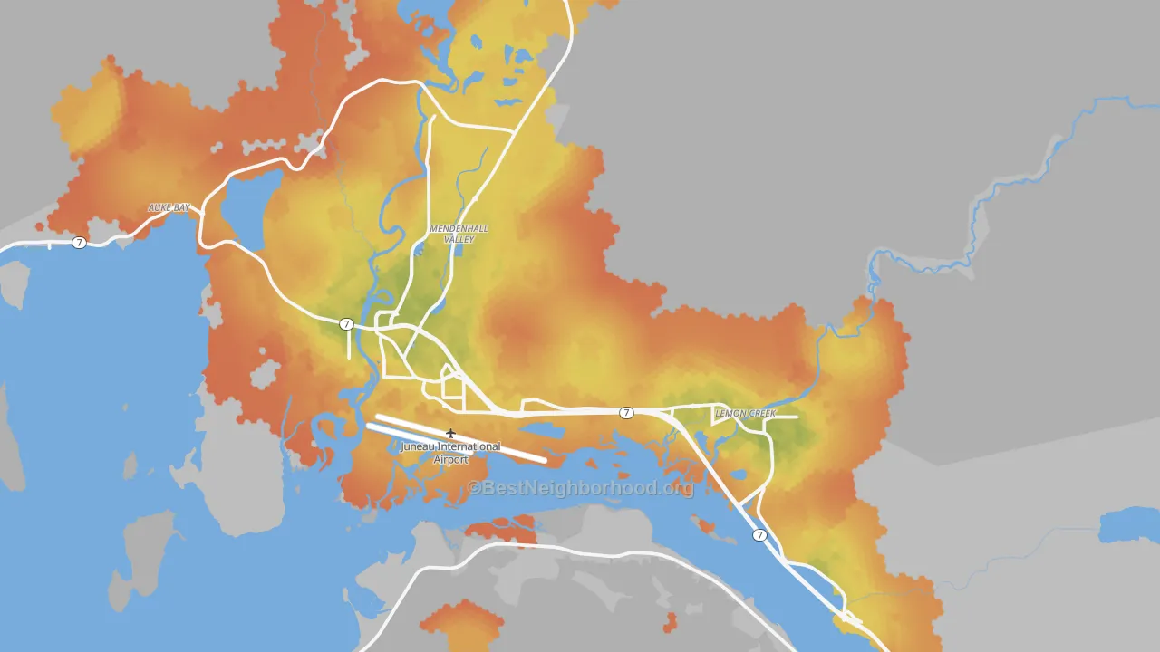 Bike Grade map of Juneau, AK