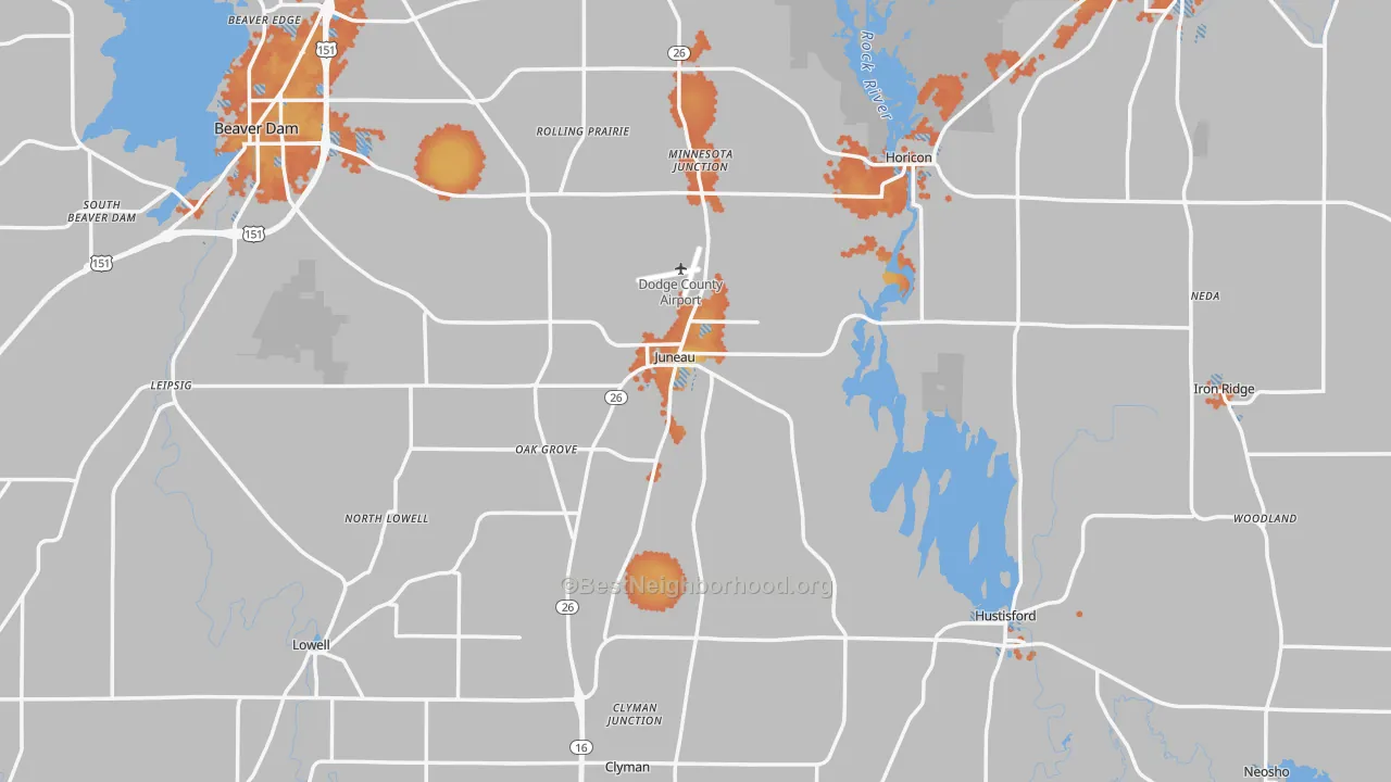 Bike Grade map of Juneau, WI