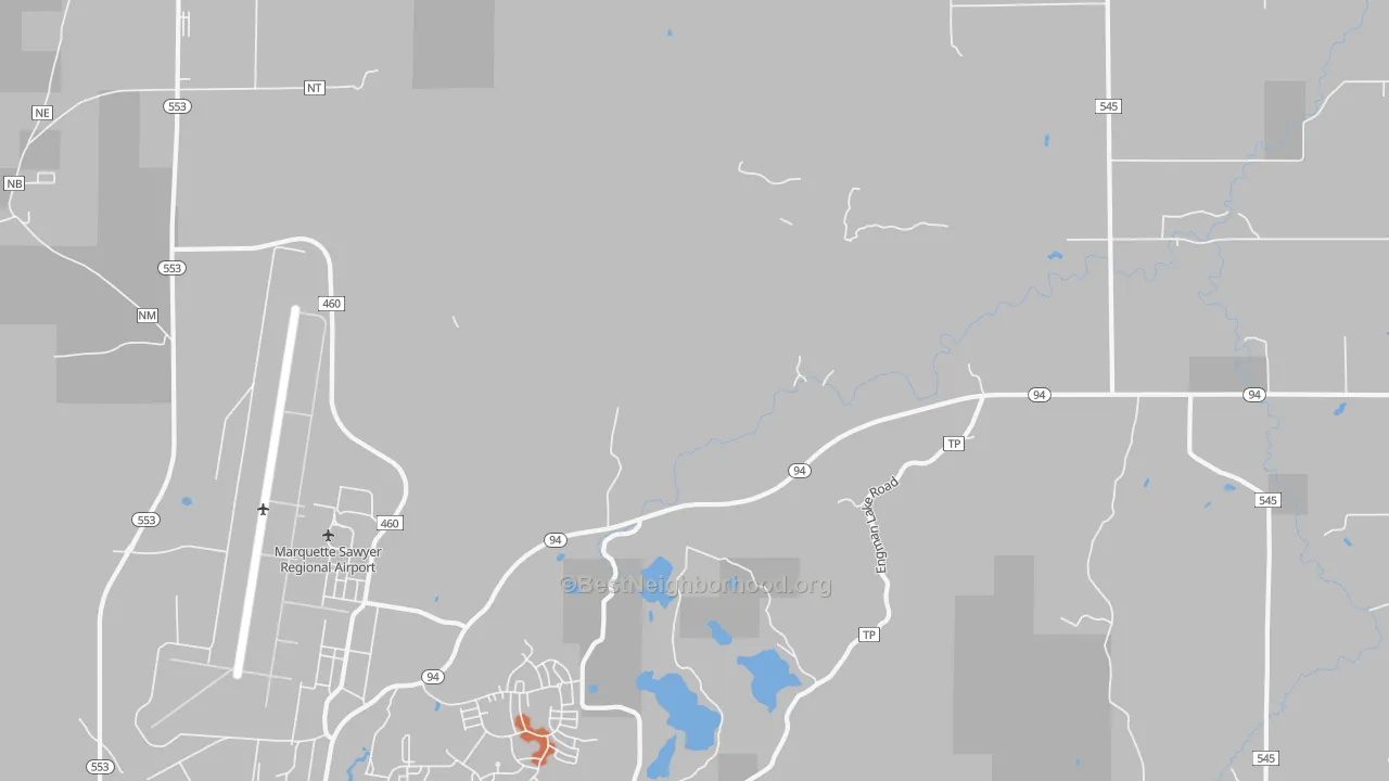 Bike Grade map of K. I. Sawyer Air Force Base, MI