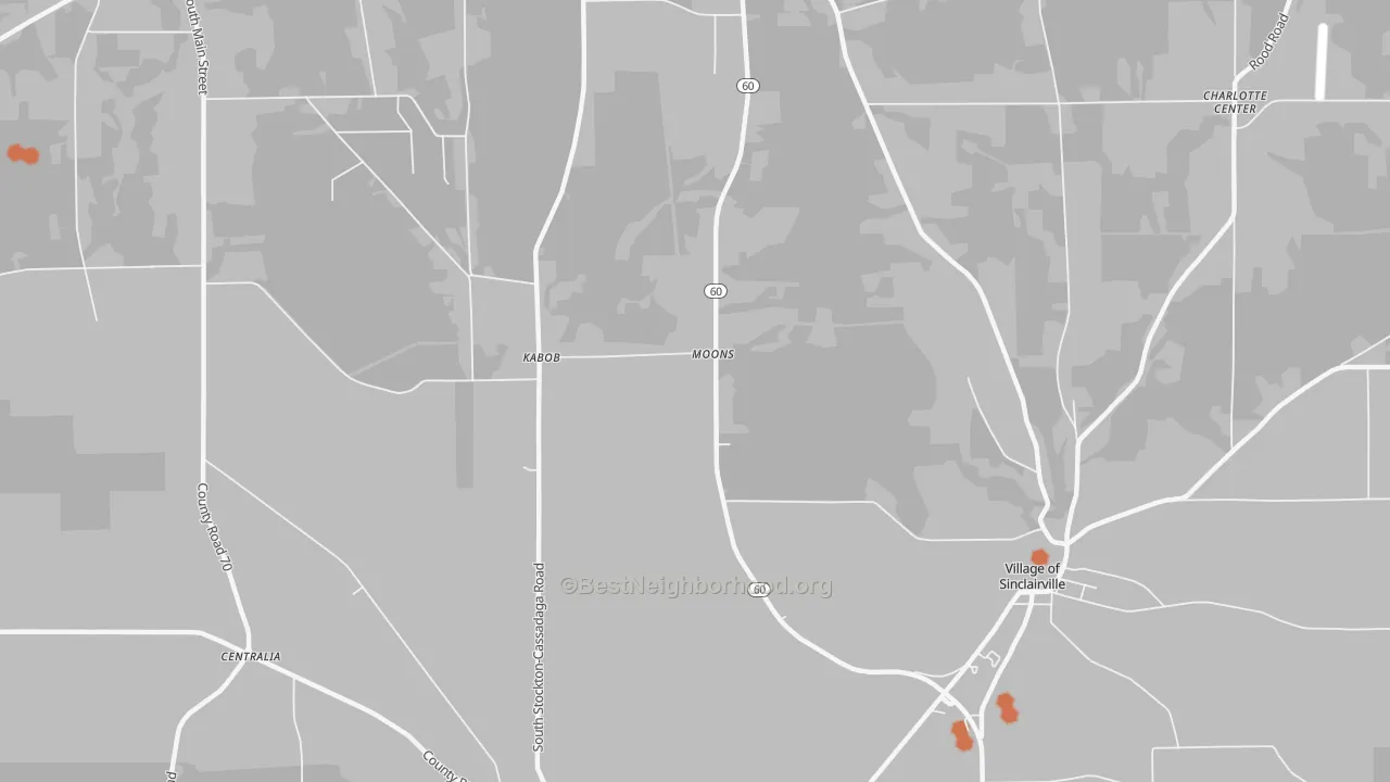Bike Grade map of Kabob, NY