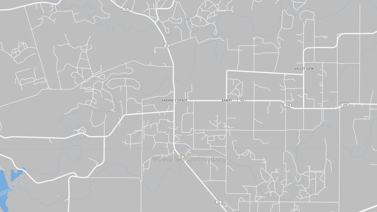 Bike Grade map of Kadane Corner, TX