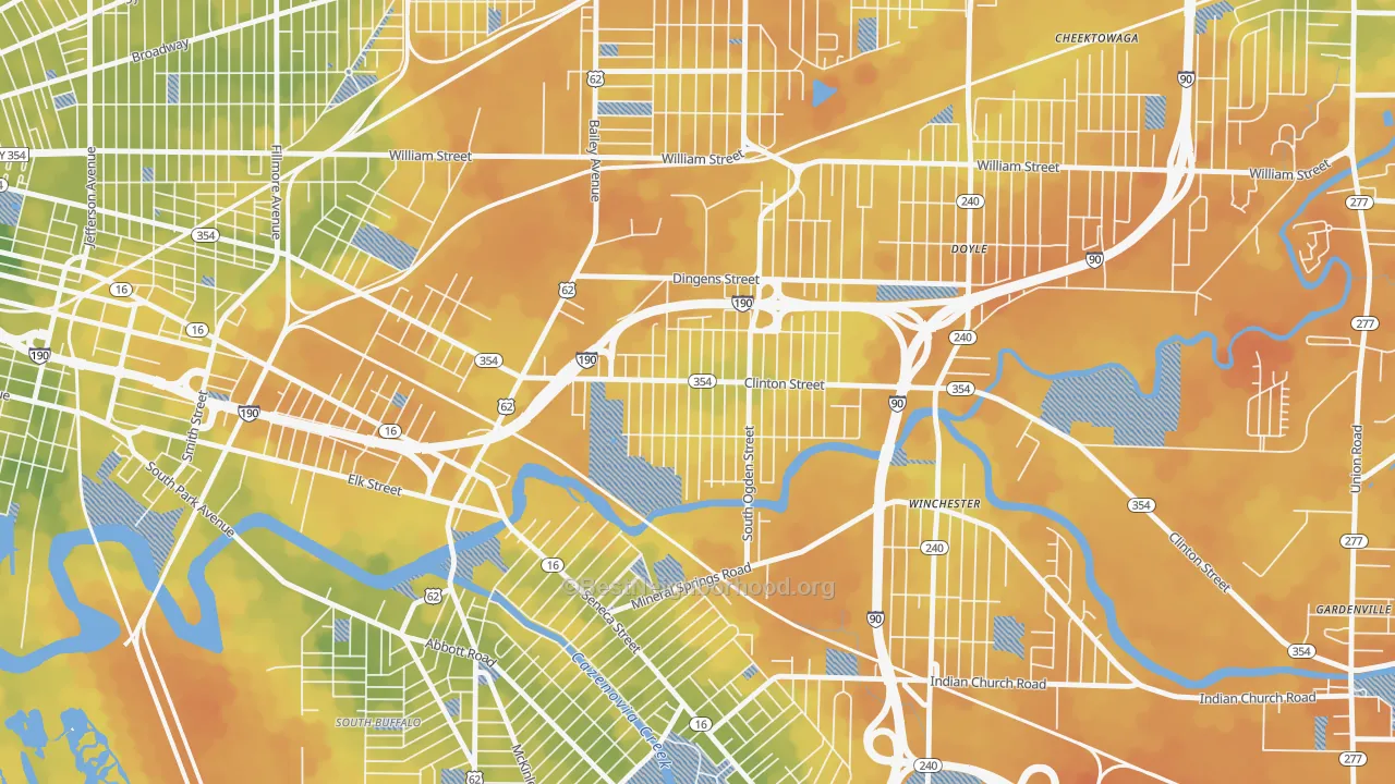 Bike Grade map of Kaisertown, Buffalo, NY