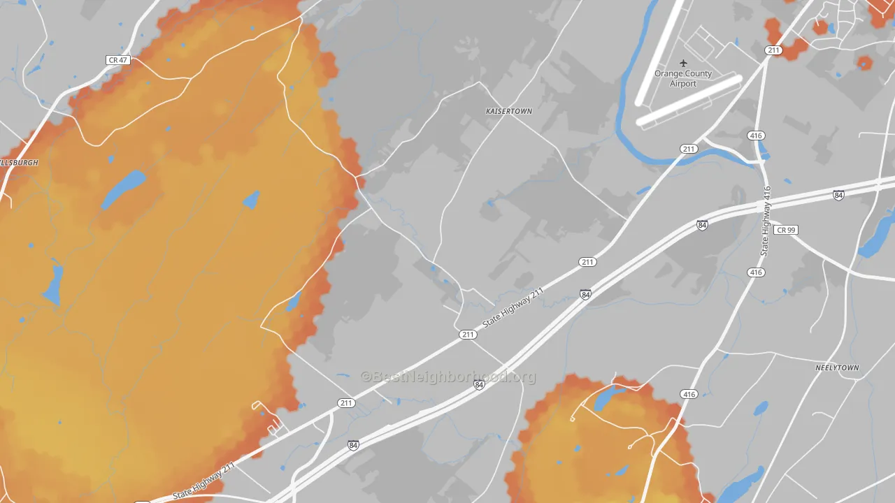 Bike Grade map of Kaisertown, NY