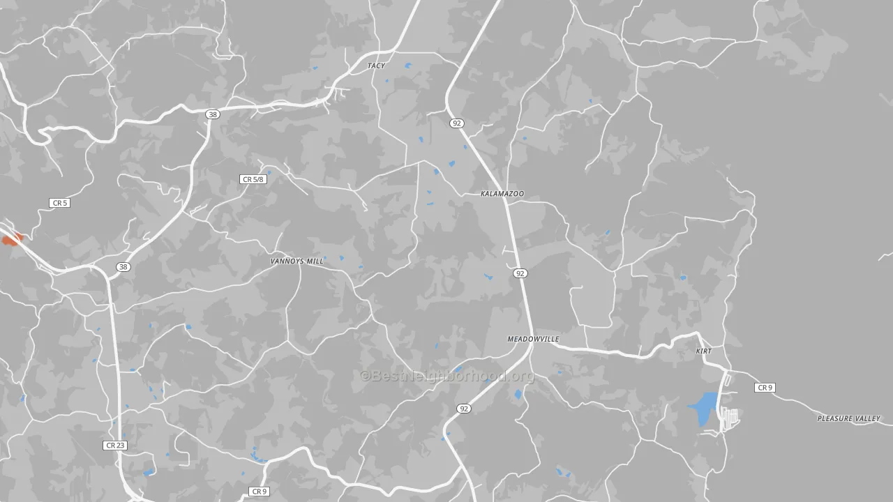 Bike Grade map of Kalamazoo, WV