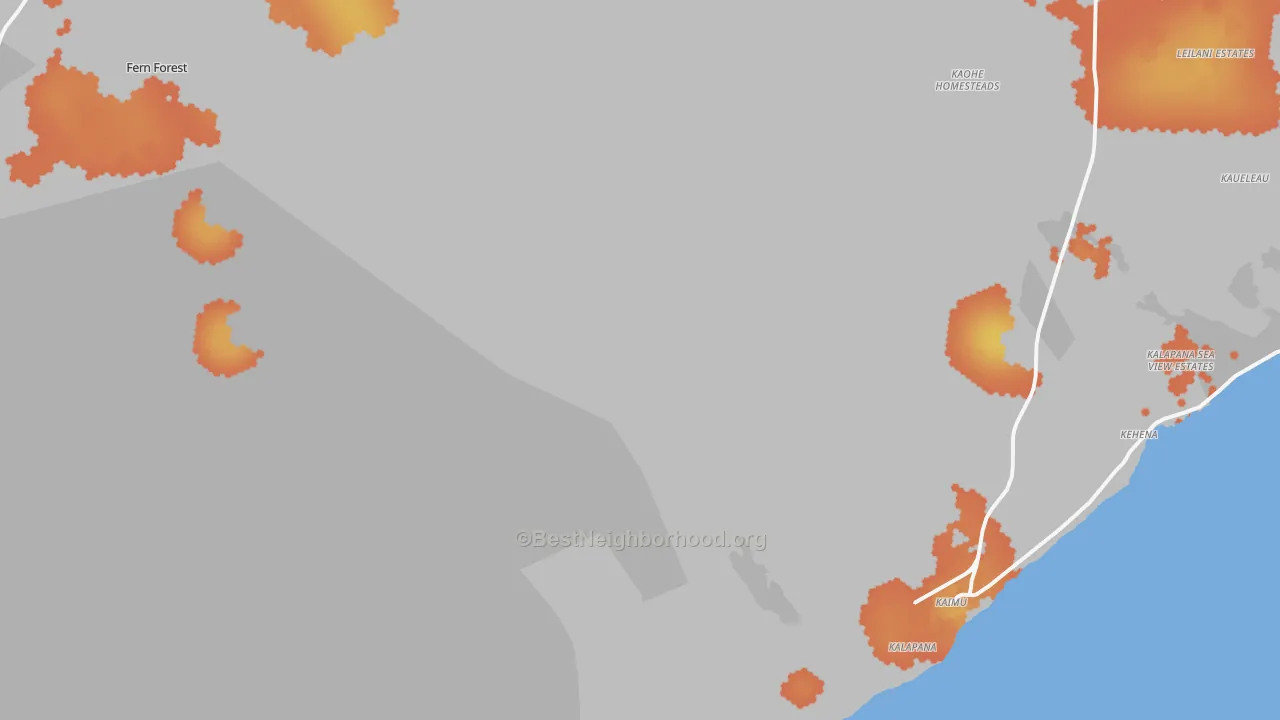 Bike Grade map of Kalapana, HI