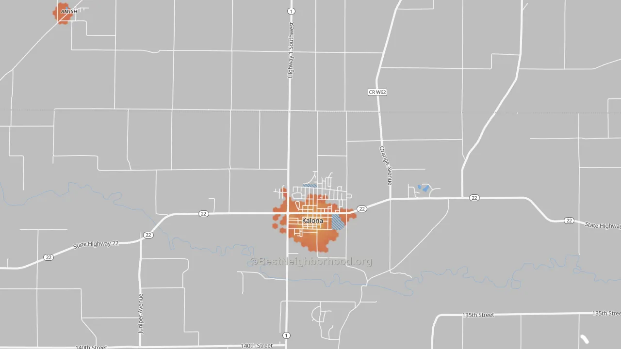 Bike Grade map of Kalona, IA
