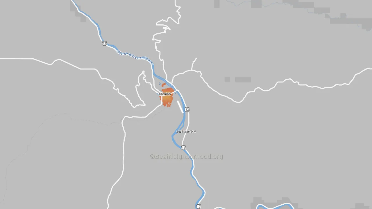Bike Grade map of Kamiah, ID
