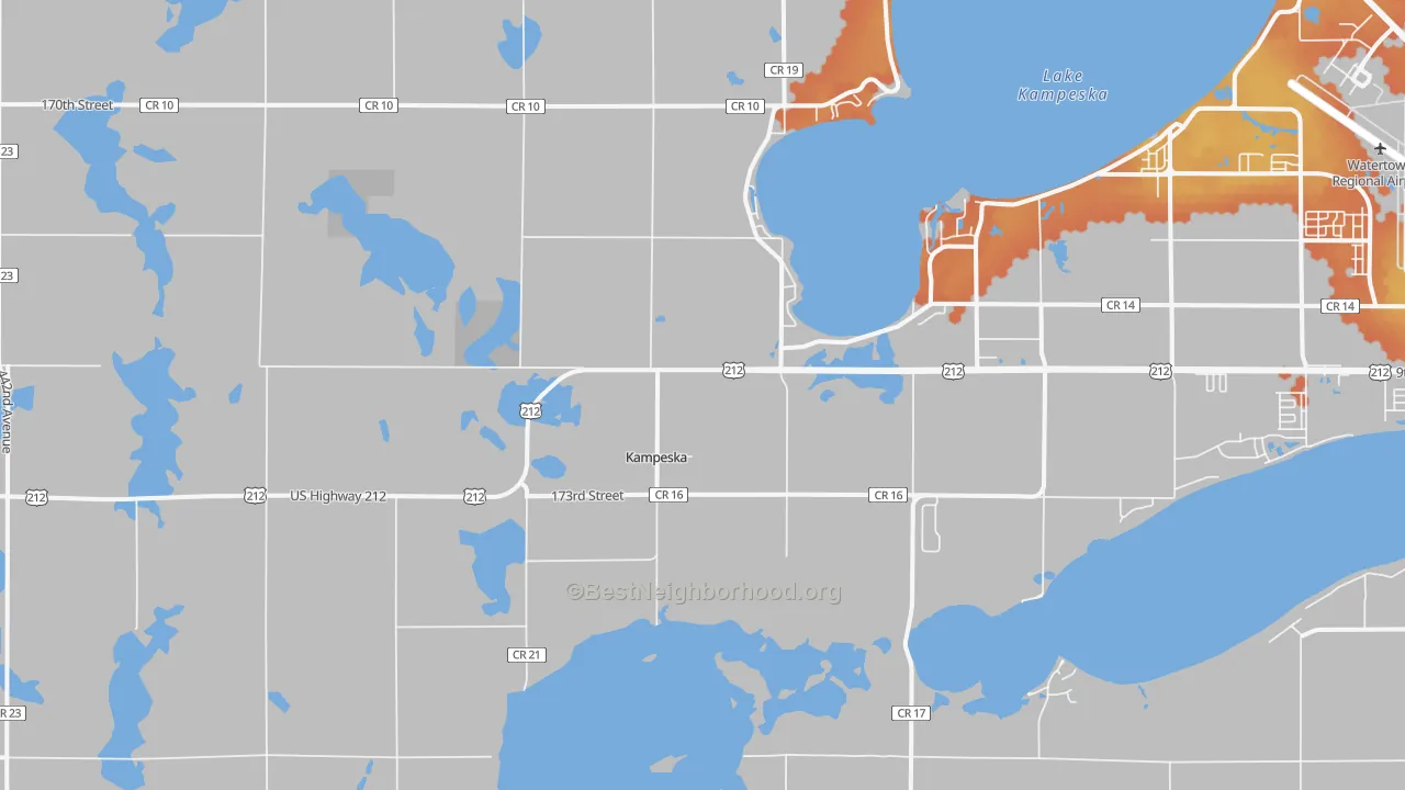 Bike Grade map of Kampeska, SD