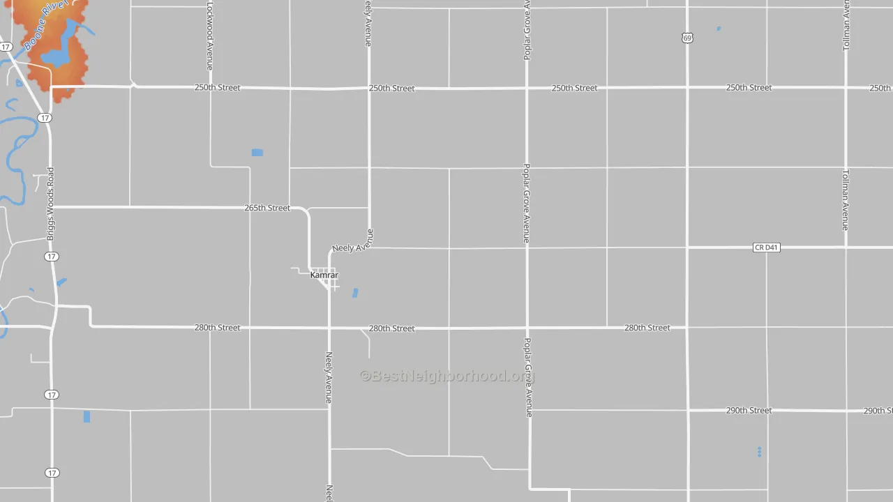 Bike Grade map of Kamrar, IA