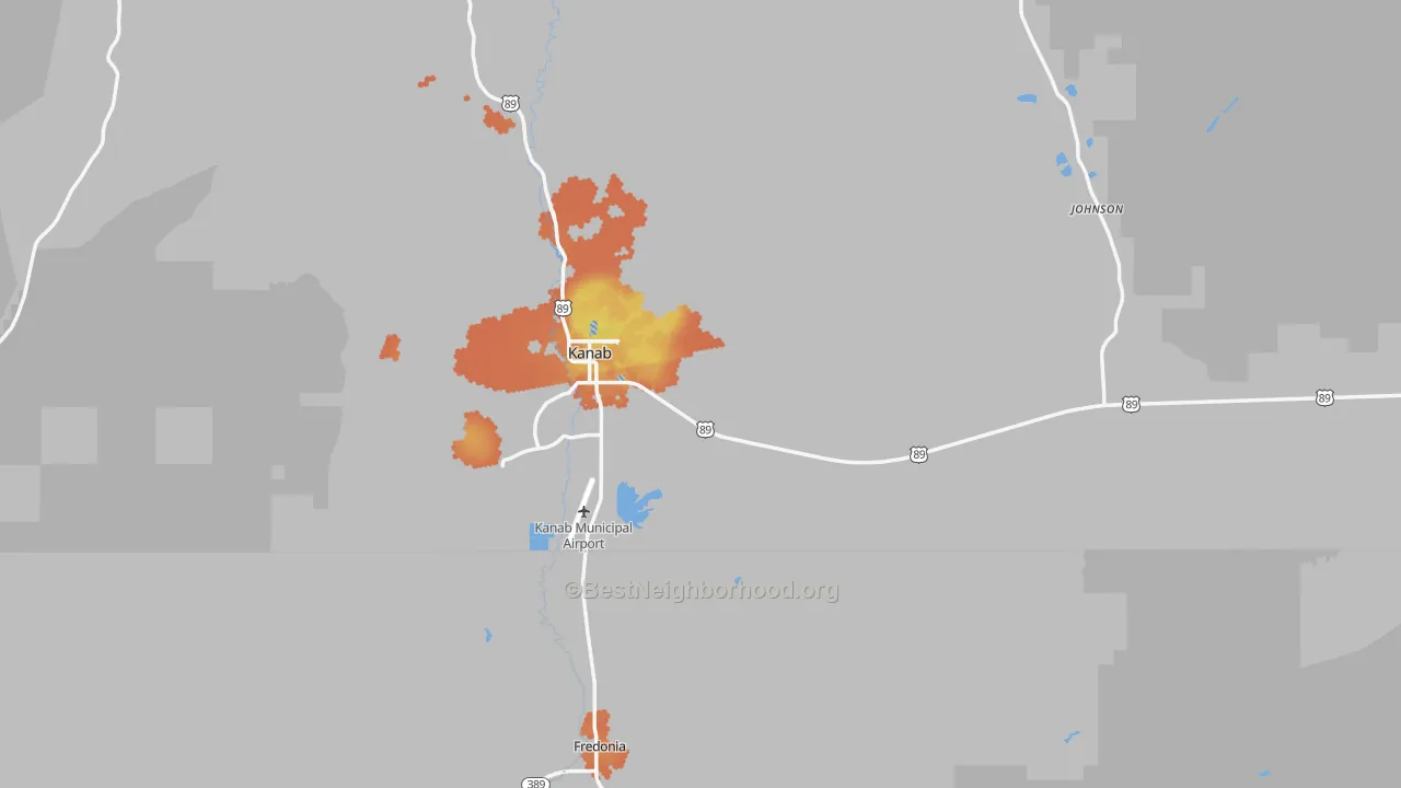 Bike Grade map of Kanab, UT