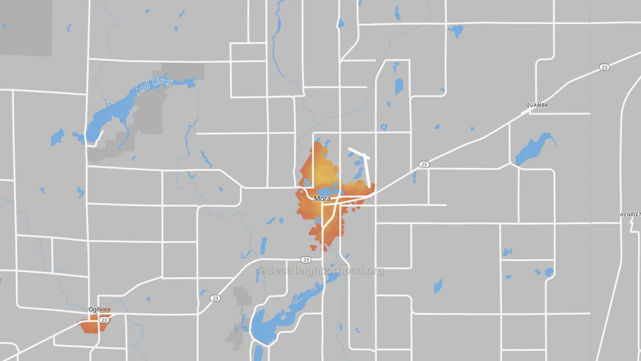 Bike Grade map of Kanabec County, MN